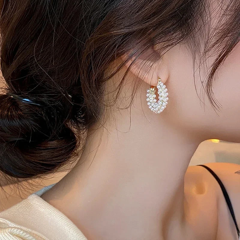 18k Gold Plated Round Pearl Earring